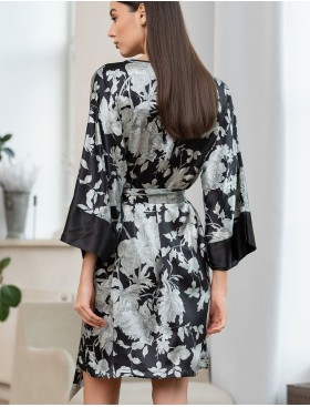 Шелковая туника с цветами Mia-Amore VITTORIA 5154 черный, Цвет: черный, Размеры: 4XL/5XL, изображение 2