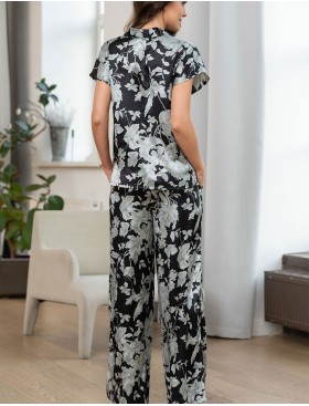 Шелковая пижама со штанами Mia-Amore VITTORIA 5156 черный, Цвет: черный, Размеры: S, изображение 2