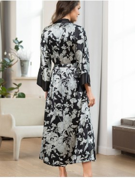 Шелковый халат кимоно Mia-Amore VITTORIA 5159 черный, Цвет: черный, Размеры: L/XL, изображение 2