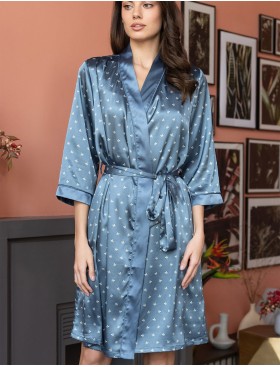 Атласный халат кимоно Mia-Mella CLEVER 8943 дельфин, Цвет: дельфин, Размеры: S/M, изображение 3