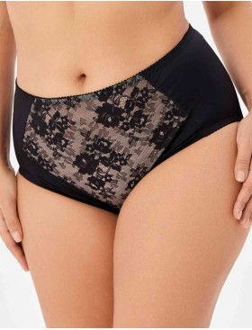 Трусы слипы высокие Milavitsa 256180 черный с нюдом, Цвет: черный с нюдом, Размеры: 6XL