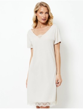 Трикотажная ночная сорочка Aruelle EVELYN, Цвет: молочный, Размеры: S