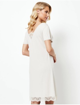 Трикотажная ночная сорочка Aruelle EVELYN, Цвет: молочный, Размеры: S, изображение 2