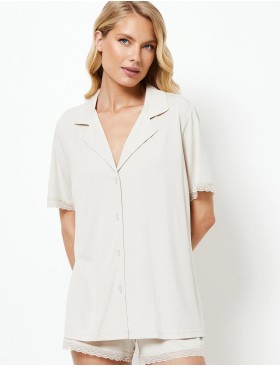 Пижама с шортами Aruelle EVIE, Цвет: светло-бежевый, Размеры: S