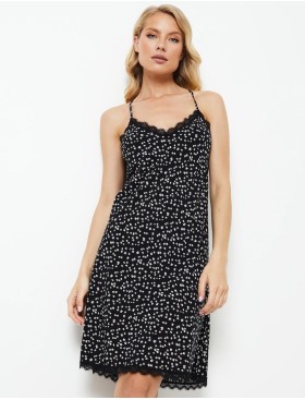 Ночная сорочка из вискозы Aruelle GIULIA, Цвет: черный/белый, Размеры: S