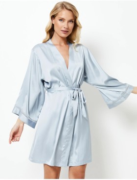 Халат с широкими рукавами Aruelle ISLA, Цвет: голубой, Размеры: XS, изображение 2