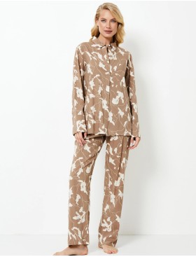 Пижама женская с брюками Aruelle MALIKA, Цвет: латте, Размеры: M, изображение 2