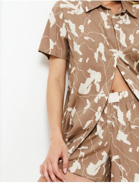 Пижама женская с шортами Aruelle MALIKA, Цвет: латте, Размеры: M, изображение 3