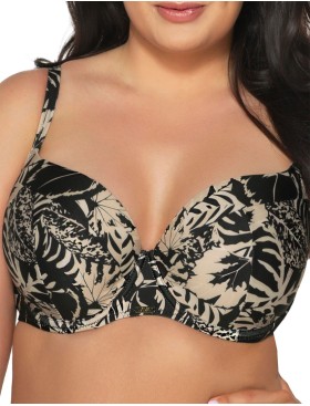 Верх купальника поролоновый Ava MOCCA SK184 U, Цвет: чёрно-бежевый, Размеры: 70G