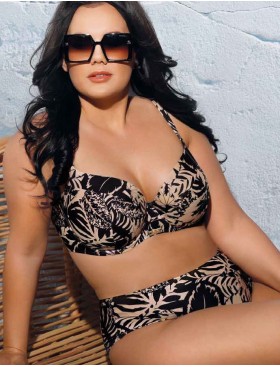 Верх купальника поролоновый Ava MOCCA SK184 U, Цвет: чёрно-бежевый, Размеры: 70G, изображение 7