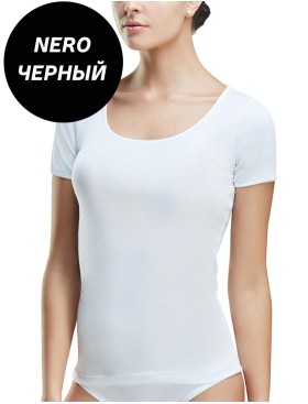 Футболка хлопковая с коротким рукавом Cotonella 8255 INTIMO NATURALE nero, Цвет: nero (черный), Размеры: L