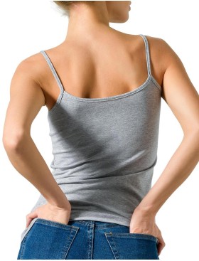 Хлопковая майка на тонких бретелях Cotonella GD006 L_ALTRA grigio melange, Цвет: grigio melange (серы, Размеры: L, изображение 2