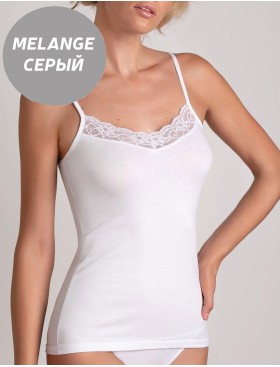 Майка хлопковая на тонких бретелях Cotonella GD135 L_ALTRA grigio melange, Цвет: grigio melange (серы, Размеры: XL