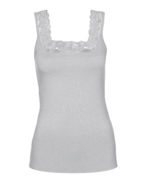 Хлопковая майка с кружевной вставкой Cotonella GD138 L_ALTRA grigio melange, Цвет: grigio melange (серы, Размеры: M, изображение 2