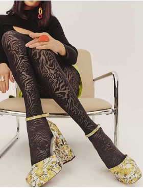 Колготки с узором Gabriella 309 CAMEO nero 60 den, Цвет: чёрный, Размеры: 2