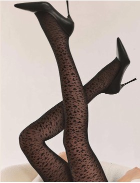 Колготки с узором Gabriella 313 LOVERS nero 60 den, Цвет: чёрный, Размеры: 2