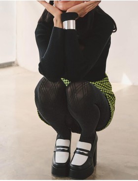 Колготки с геометрическим узором Gabriella 314 ELENA nero 60 den, Цвет: чёрный, Размеры: 2