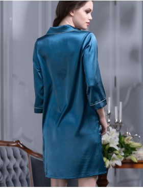 Атласная ночная рубашка Mia-Mella JULIA 8737 синий, Цвет: синий, Размеры: S, изображение 2