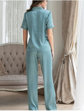 Пижама атласная Mia-Mella JULIA 8734 изумруд, Цвет: изумруд, Размеры: 2XL, изображение 3
