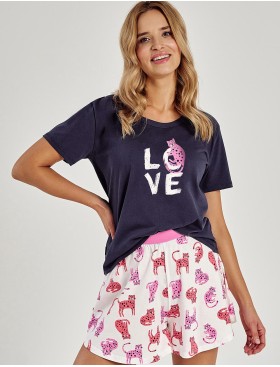 Хлопковая женская пижама Taro ANNABEL 3121-01, Цвет: синий, Размеры: S, изображение 2
