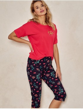 Женская пижама с бриджами Taro DORA 3109-01, Цвет: малиновый, Размеры: S, изображение 2