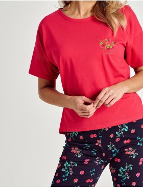 Женская пижама с бриджами Taro DORA 3109-01, Цвет: малиновый, Размеры: S, изображение 3