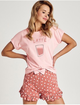Хлопковая пижама с шортами Taro FRANKIE 3126-02, Цвет: розовый, Размеры: M