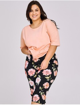 Женская пижама с бриджами Taro MARGOT 3161-01, Цвет: персиковый, Размеры: 4XL