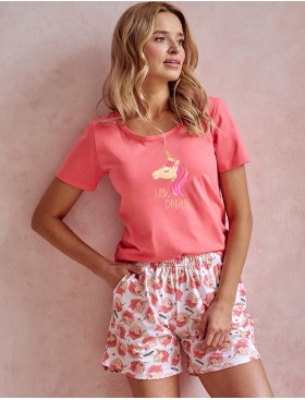 Пижама с шортами Taro MILA 3112-01, Цвет: коралловый, Размеры: S
