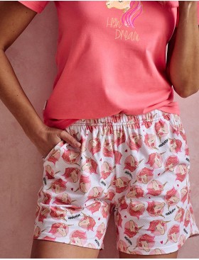 Пижама с шортами Taro MILA 3112-01, Цвет: коралловый, Размеры: S, изображение 3