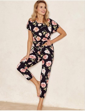 Пижама с укороченными брюками Taro PEONY 3136-01, Цвет: черный, Размеры: M, изображение 3