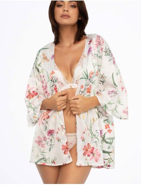 Женский сатиновый халат Esotiq DARE 41233, Цвет: мультицвет, Размеры: S