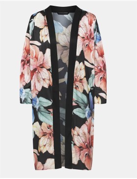 Халат-накидка из эластичного сатина Esotiq DELIGHTFUL 41237, Цвет: черный, Размеры: M, изображение 5