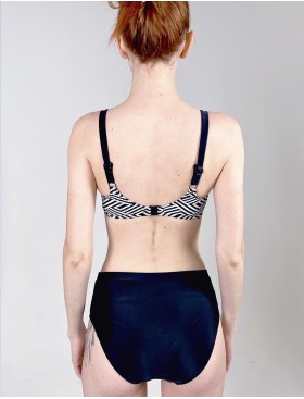 Черно-белый купальник с высокими плавками Aquarilla 519 PORTLAND black-white, Цвет: черно-белый, Размеры: 95D, изображение 2