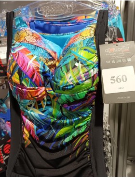 Закрытый купальник цветы Aquarilla 560 SAONA multicolor-black, Цвет: черный, Размеры: 75D, изображение 4