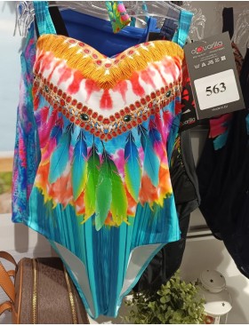 Цветной совместный купальник Aquarilla 563 PORTO SANTO multicolor, Цвет: голубой, Размеры: 75C, изображение 4