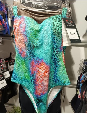 Яркий совместный купальник Aquarilla 564 PORTO SANTO multicolor-blue, Цвет: голубой, Размеры: 75C, изображение 4