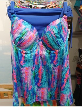 Яркий купальник-танкини Aquarilla 572 LISBOA multicolor, Цвет: синий, Размеры: 70F, изображение 4