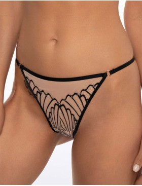 Трусики танга Esotiq NUGAT 41403 бежевый+черный, Цвет: бежевый+черный, Размеры: S