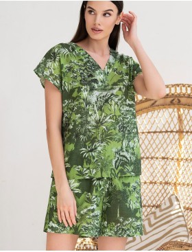 Натуральный комплект с шортами Mia-Amore CRUISE 5232, Цвет: зеленый, Размеры: S