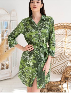 Рубашка из хлопка со льном Mia-Amore CRUISE 5237, Цвет: зеленый, Размеры: M