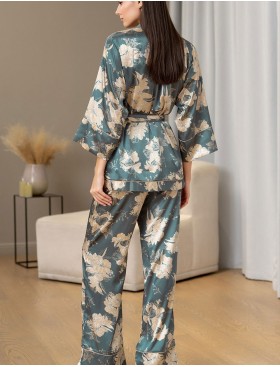 Шёлковый комплект тройка Mia-Amore ORNELIA 3834, Цвет: зелёный, Размеры: L, изображение 4