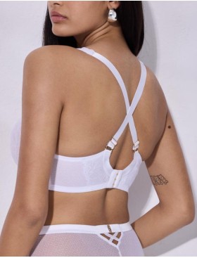 Бюстгальтер бралетт на косточках Alles GLOW M plus bralette white, Цвет: белый, Размеры: 100C, изображение 2