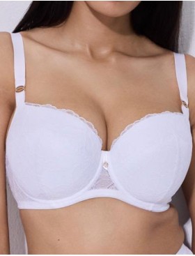 Кружевной бюстгальтер с поролоном Alles GLOW U/W white, Цвет: белый, Размеры: 70F