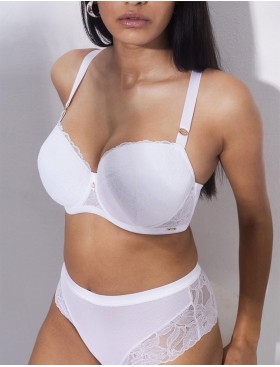 Кружевной бюстгальтер с поролоном Alles GLOW U/W white, Цвет: белый, Размеры: 70F, изображение 7