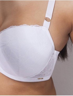 Кружевной бюстгальтер с поролоном Alles GLOW U/W white, Цвет: белый, Размеры: 70F, изображение 4