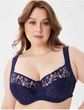 Бюстгальтер полумягкий с подкроем Lina A 6018 темно-синий, Цвет: темно-синий, Размеры: 75D, изображение 5