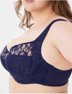 Бюстгальтер полумягкий с подкроем Lina A 6018 темно-синий, Цвет: темно-синий, Размеры: 75D, изображение 3