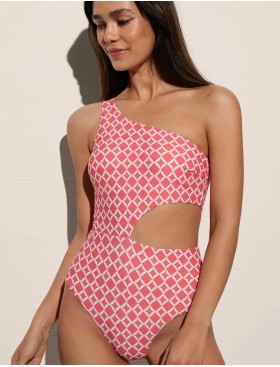 Слитный купальник Ysabel Mora 82450 розовый/белый, Цвет: розовый/белый, Размеры: 85B