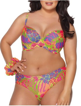 Яркий раздельный купальник с бразилианами Ava SK188M+SF188/5 Fluo, Цвет: мультиколор, Размеры: 70E